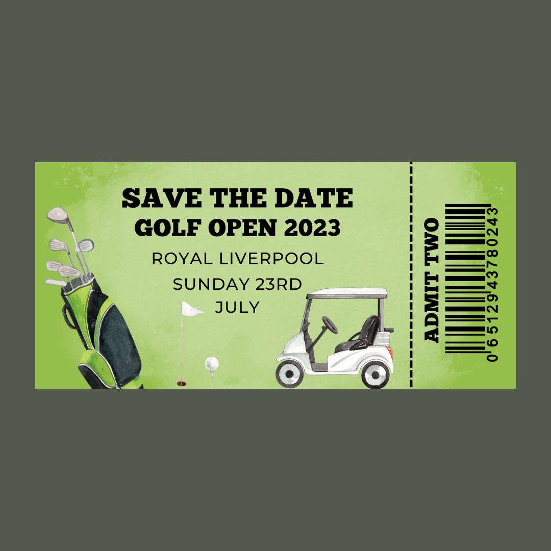 Surprise Ticket Print | Personalised Golf Day/Weekend Ticket Pass Voucher Membership | Gift Idea (Design 1)