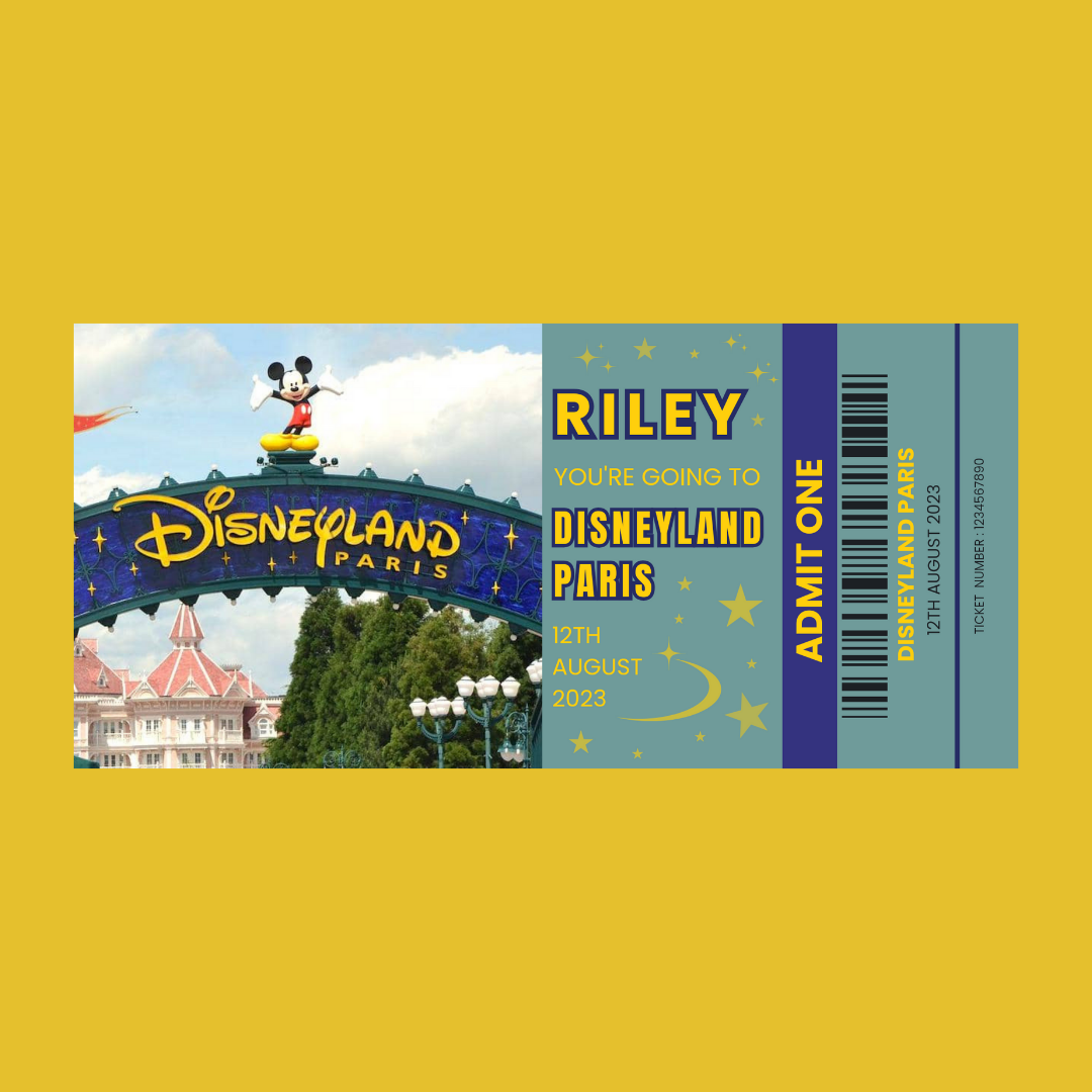 Custom Surprise Ticket Print | Personalised Ticket Voucher | Gift Idea | ANY DESIGN - Dinky Designs