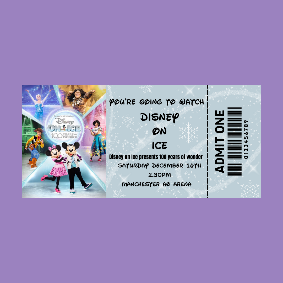 Custom Surprise Ticket Print | Personalised Ticket Voucher | Gift Idea | ANY DESIGN - Dinky Designs
