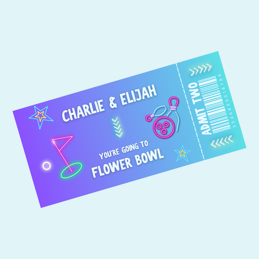 Surprise Ticket Print | Personalised Crazy Golf/Bowling Ticket Pass Voucher Membership | Gift Idea