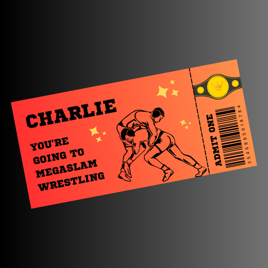 Surprise Ticket Print | Personalised Wrestling Ticket Pass Voucher Membership | Gift Idea