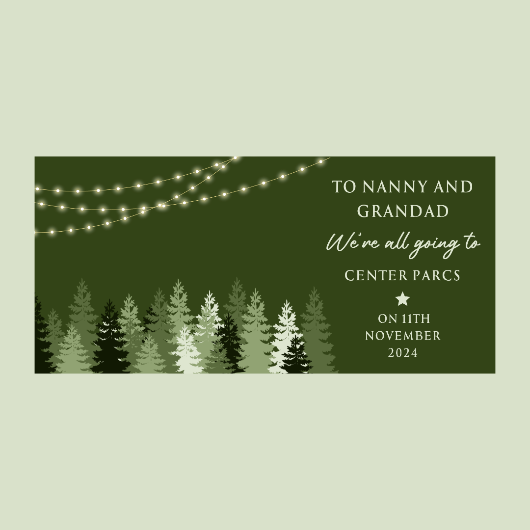 Surprise Ticket Print | Personalised Forest Camping, Glamping Holiday Staycation Ticket Pass Voucher Membership | Gift Idea