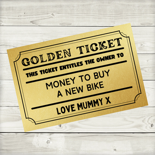 A6 Print | Golden Ticket Gift Voucher | Gift Idea