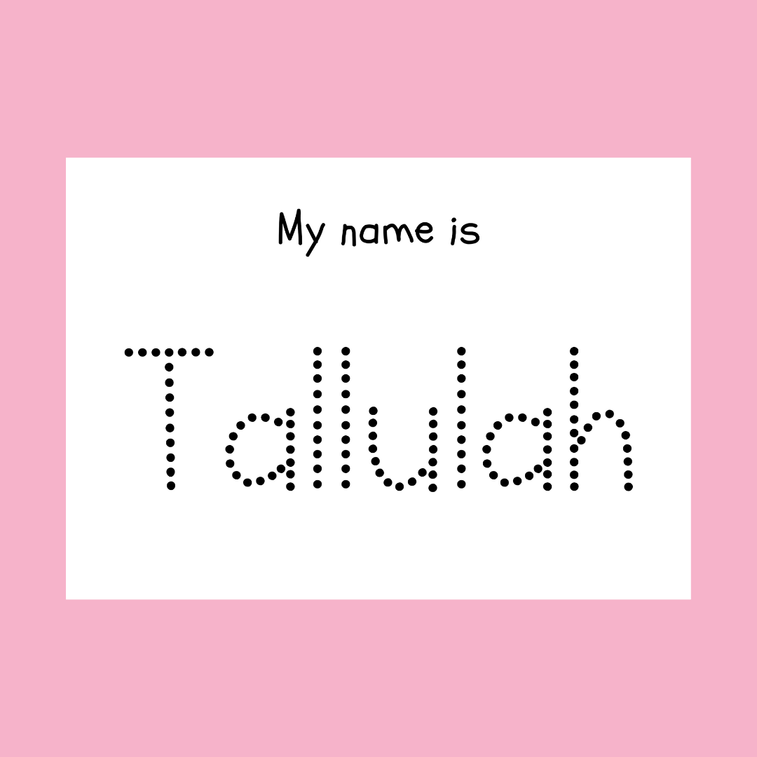 Children's Laminated Name Tracing Worksheet | Learning to Write Name | Practice Sheet | Dry Erase, School Activity