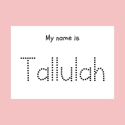 Children's Laminated Name Tracing Worksheet | Learning to Write Name | Practice Sheet | Dry Erase, School Activity