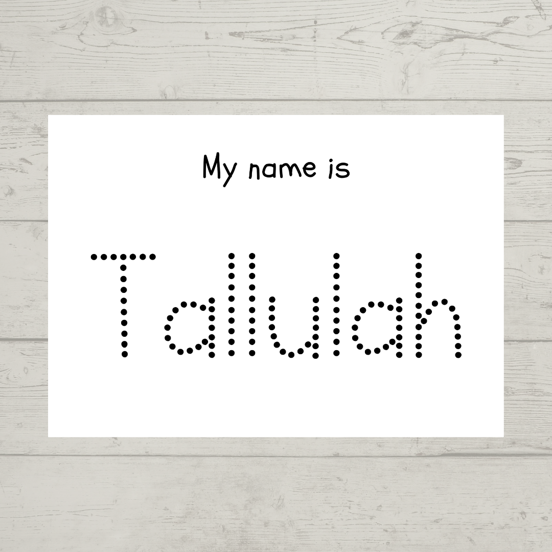 Children's Laminated Name Tracing Worksheet | Learning to Write Name | Practice Sheet | Dry Erase, School Activity