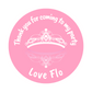Baby Pink Princess Tiara Crown Stickers | Circle Stickers | Sticker Sheet | Princess Theme