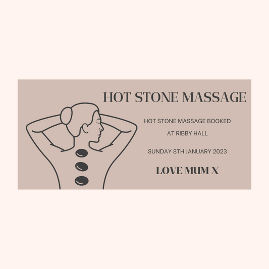 Surprise Ticket Print | Personalised Hot Stone Massage Treatment Ticket Voucher | Spa Day Gift Idea