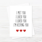Valentines Card | Anniversary Card | I'm Keeping You | Couples Card