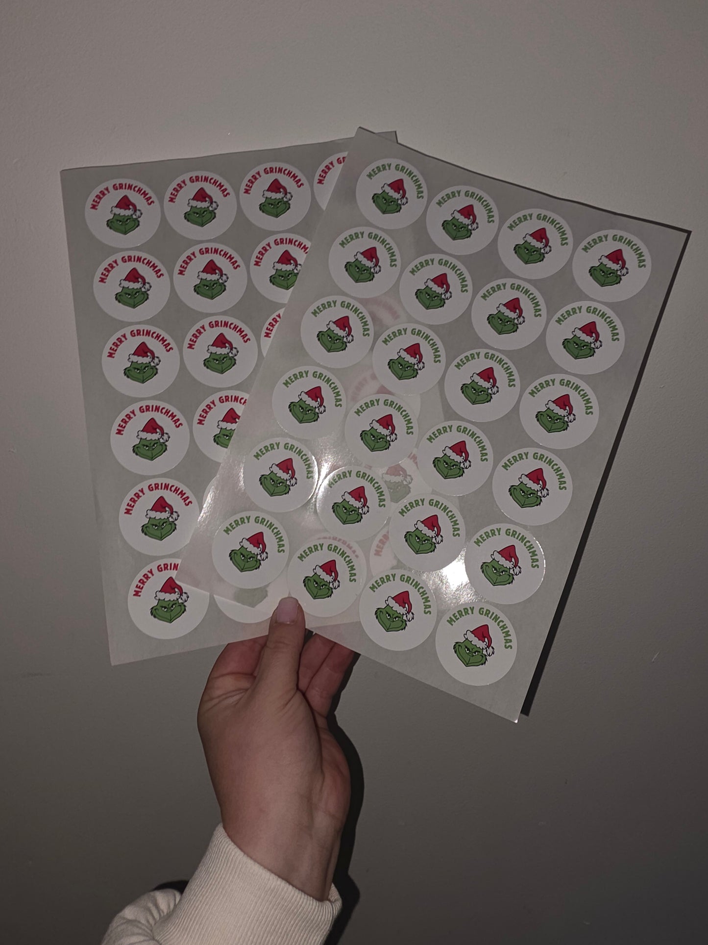 Christmas Stickers | Personalised Christmas Grinch Stickers | Christmas Gift Stickers