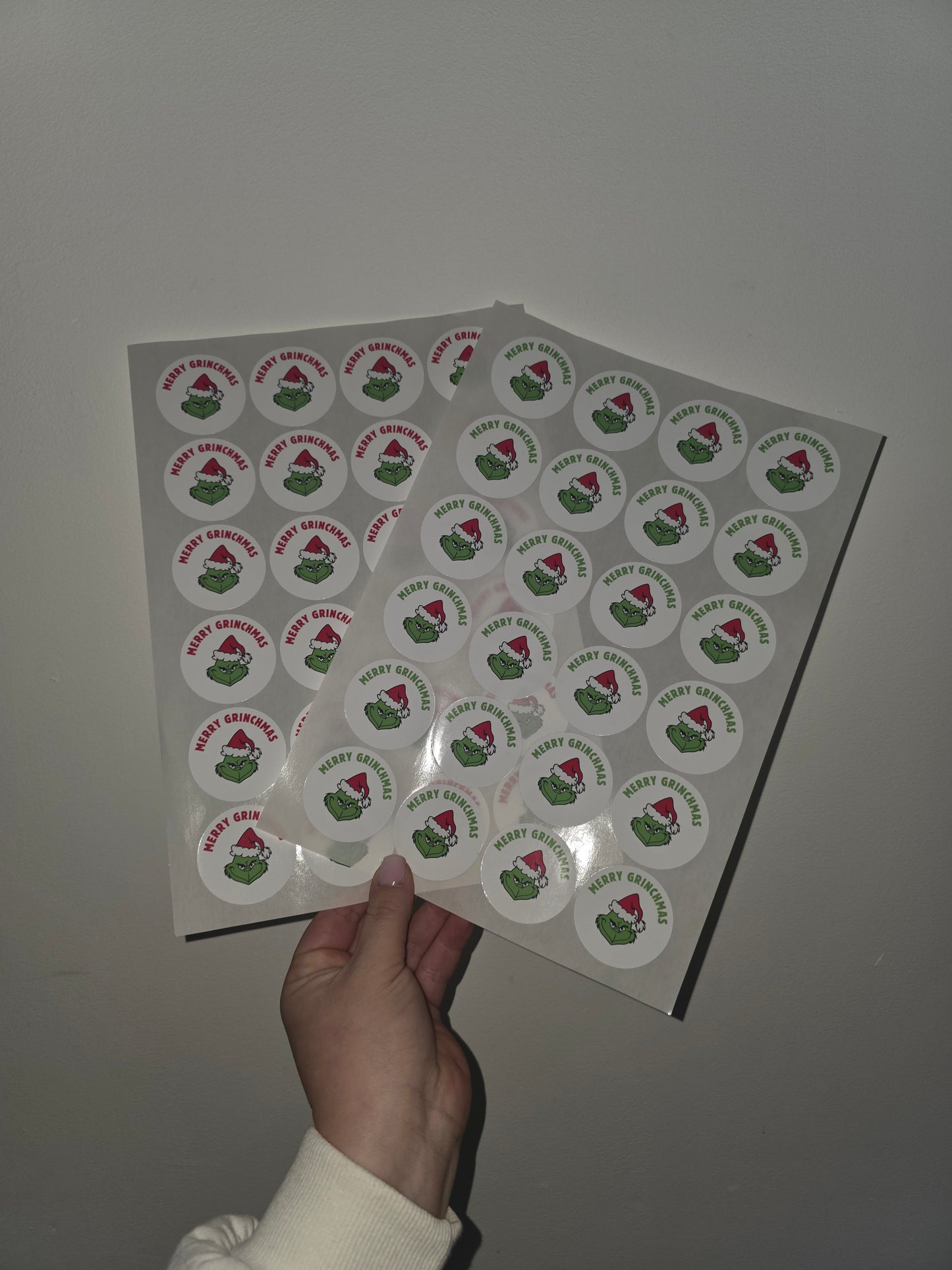 Christmas Stickers | Personalised Christmas Grinch Stickers | Christmas Gift Stickers