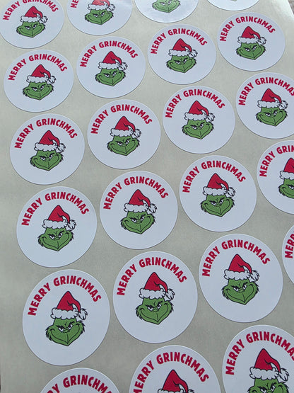 Christmas Stickers | Personalised Christmas Grinch Stickers | Christmas Gift Stickers