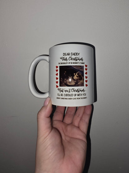 Daddy To Be Scan Photo Mug | Christmas Bump Mug | Gift Idea
