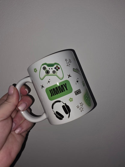 Gaming Mug | Green Gaming Mug | Personalised Gamer Mug | Gift Idea