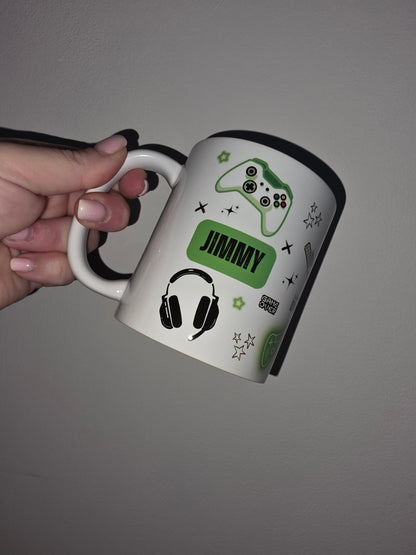 Gaming Mug | Green Gaming Mug | Personalised Gamer Mug | Gift Idea