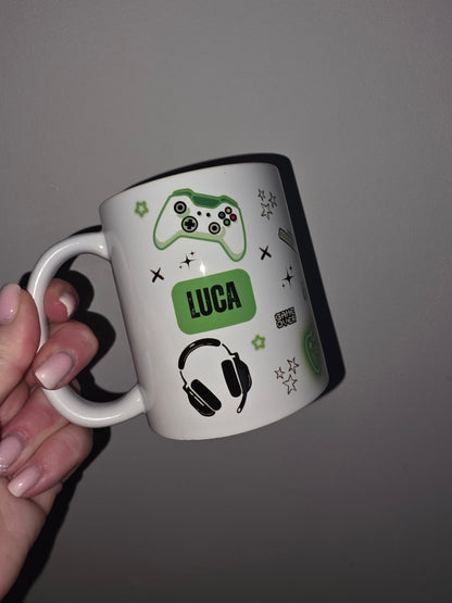 Gaming Mug | Green Gaming Mug | Personalised Gamer Mug | Gift Idea