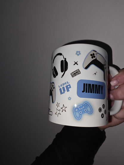 Gaming Mug | Blue Gaming Mug | Personalised Gamer Mug | Gift Idea