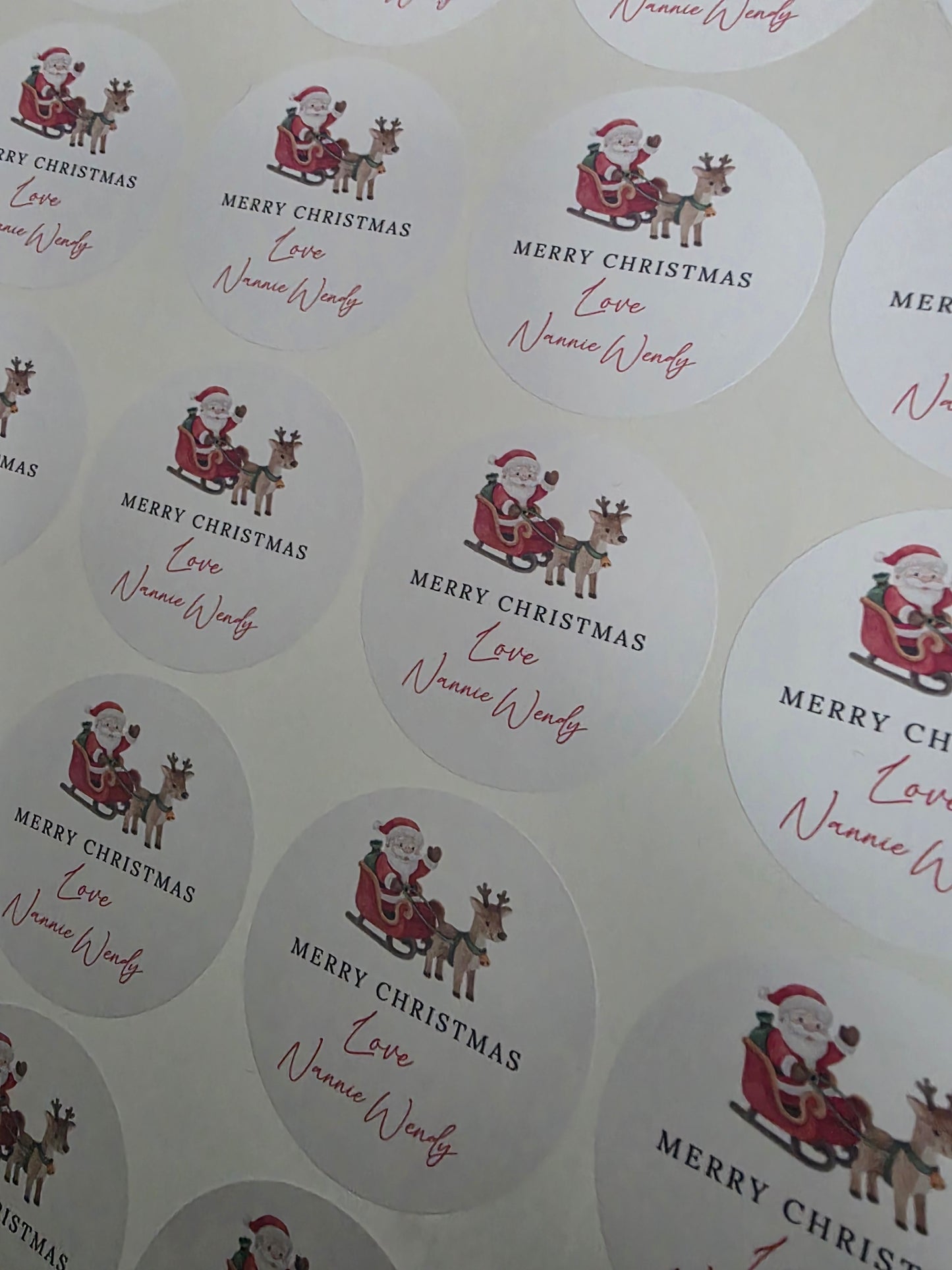 Christmas Stickers | Personalised Christmas Santa Sleigh Stickers | Christmas Gift Stickers