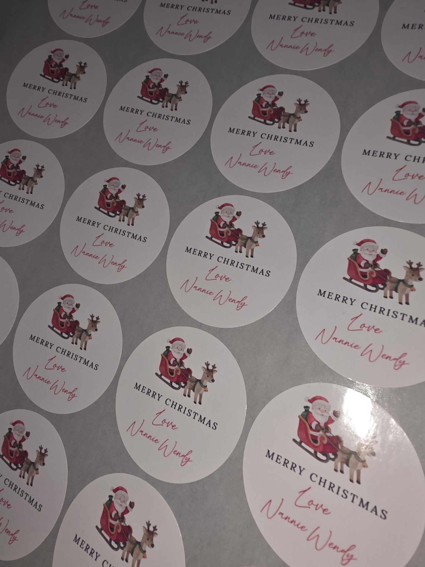 Christmas Stickers | Personalised Christmas Santa Sleigh Stickers | Christmas Gift Stickers