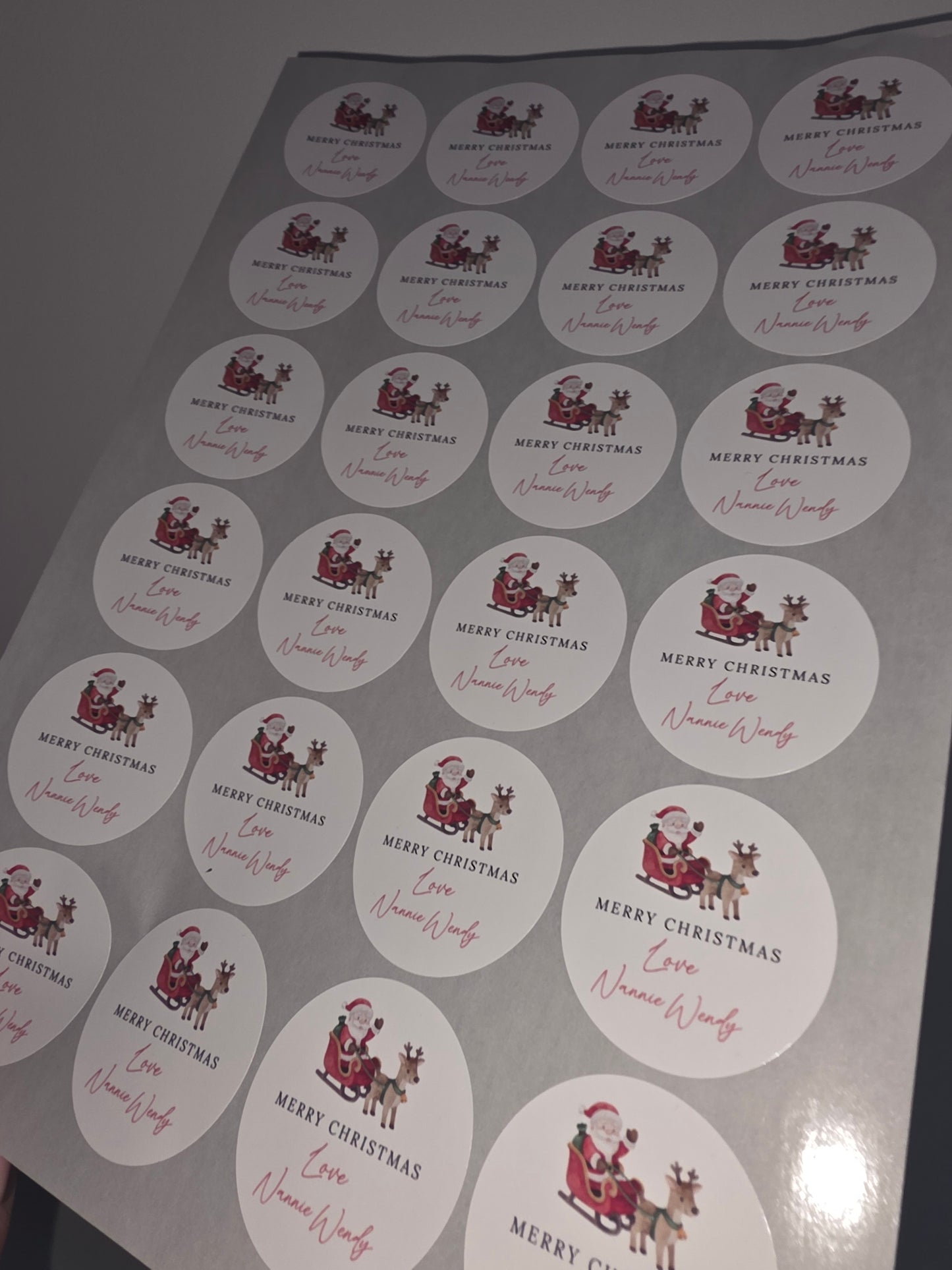 Christmas Stickers | Personalised Christmas Santa Sleigh Stickers | Christmas Gift Stickers