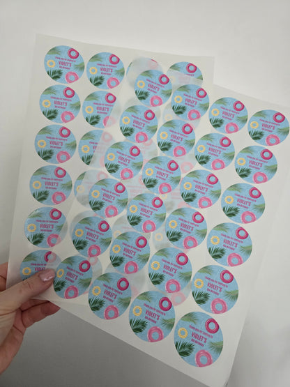 Personalised Swim Swimming Pool Birthday Party Stickers | Sticker Sheet | Birthday Party Stickers - Dinky Designs