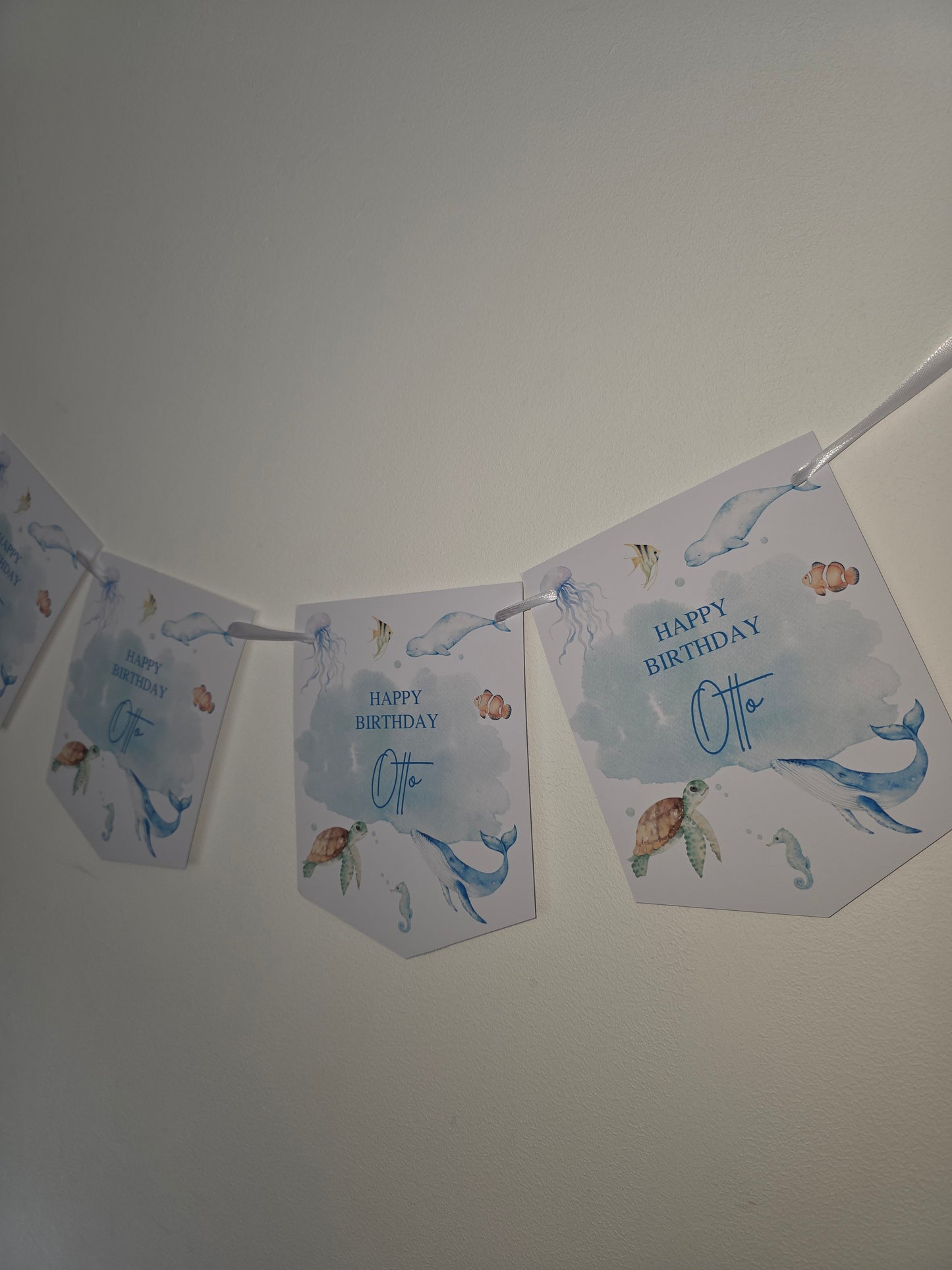 Party Bunting | Personalised Under The Sea Birthday Party Bunting | Under The Sea Party Banner - Dinky Designs