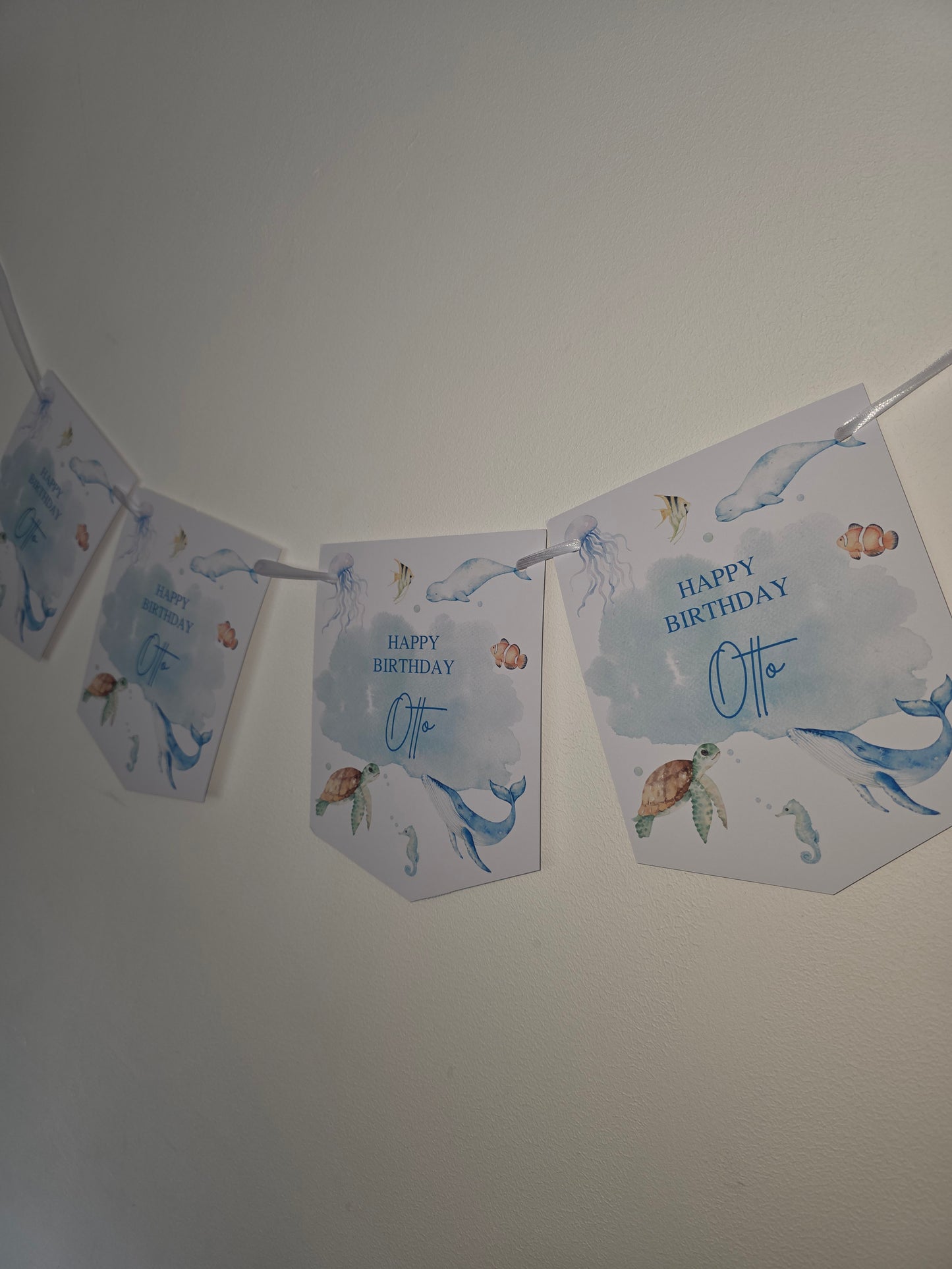 Party Bunting | Personalised Under The Sea Birthday Party Bunting | Under The Sea Party Banner - Dinky Designs