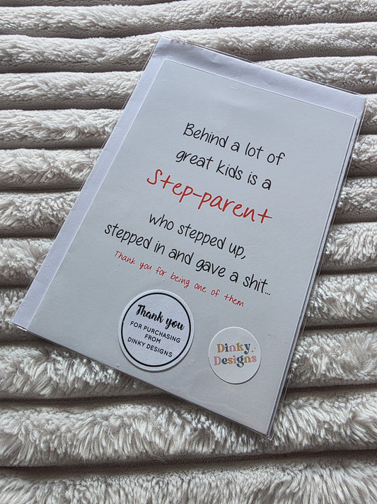 SALE - Father's Day Step Parent Card - Dinky Designs