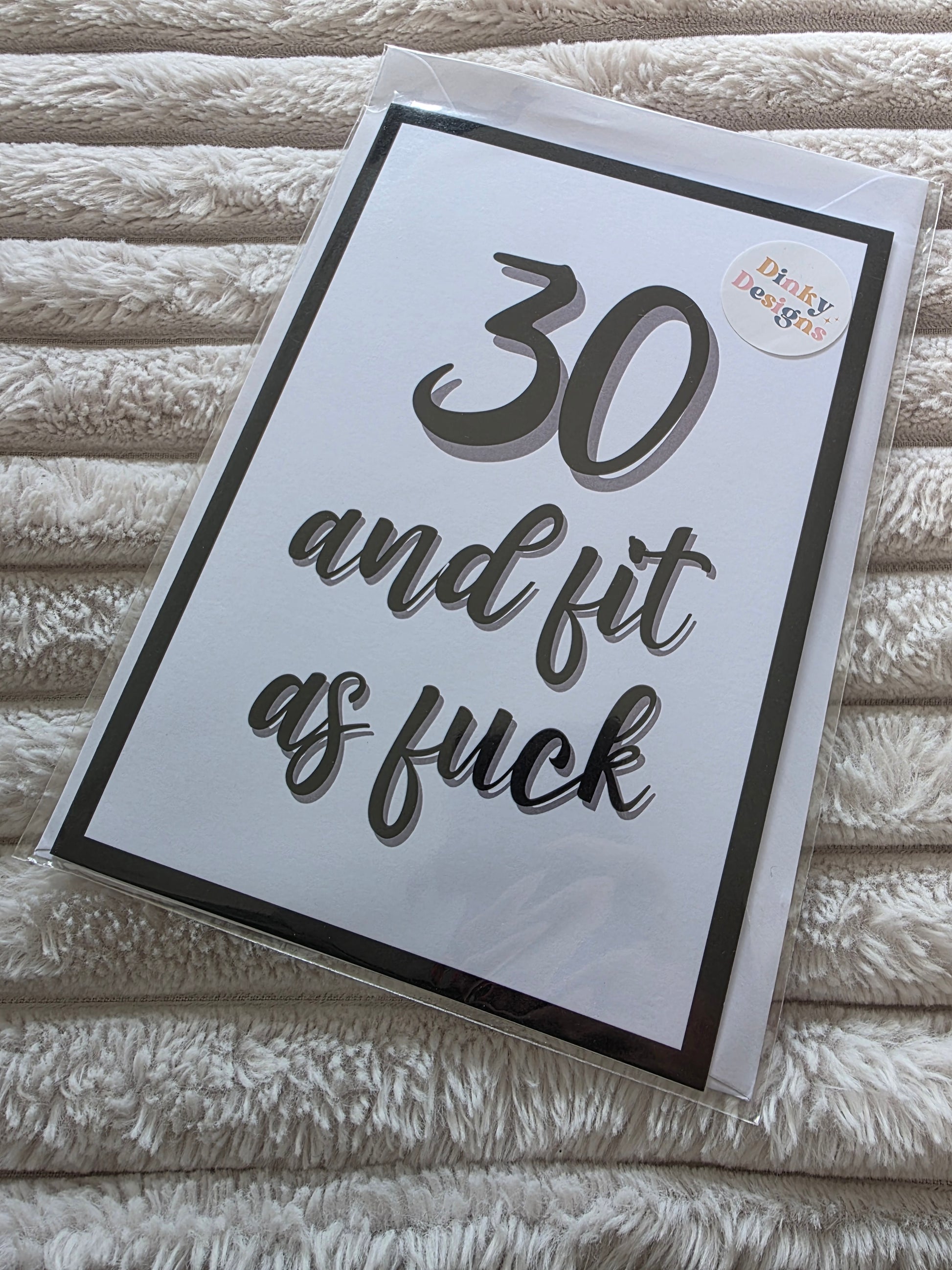 SALE - 30th Birthday Card - Dinky Designs