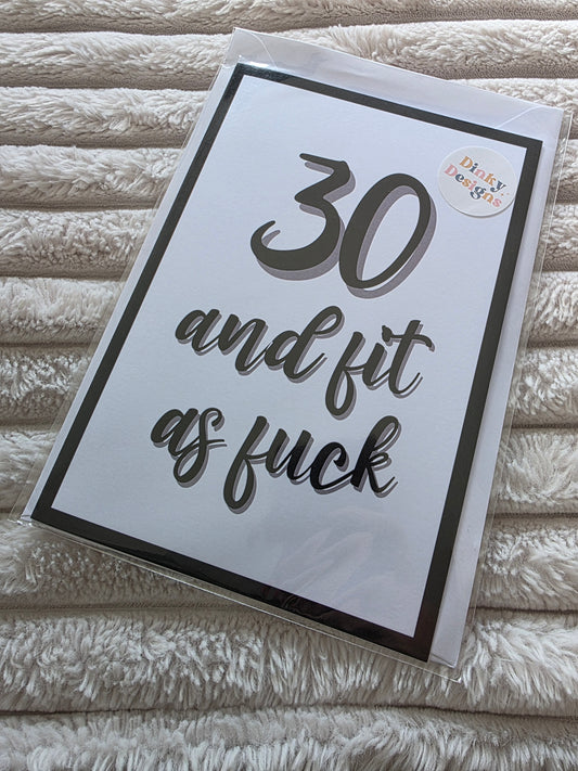 SALE - 30th Birthday Card - Dinky Designs