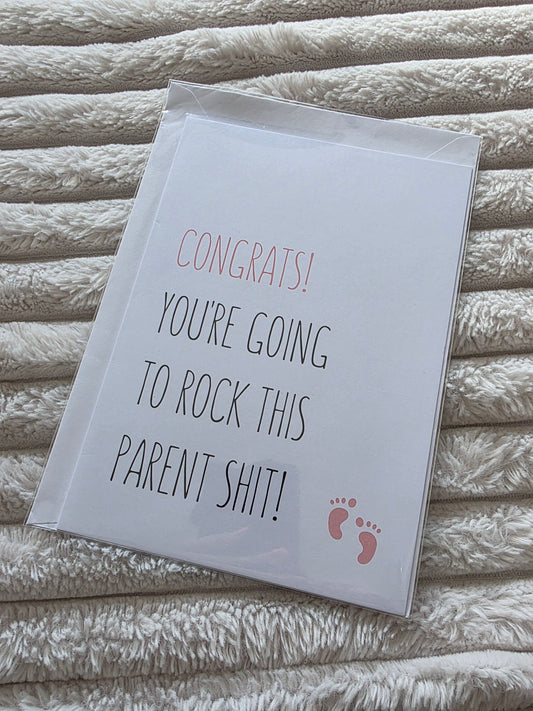 SALE - Baby Shower New Parent Card - Dinky Designs
