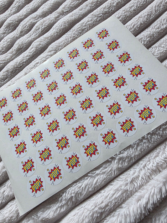 SALE - 30mm POP Superhero Stickers | Popcorn Stickers | Party Stickers - Dinky Designs