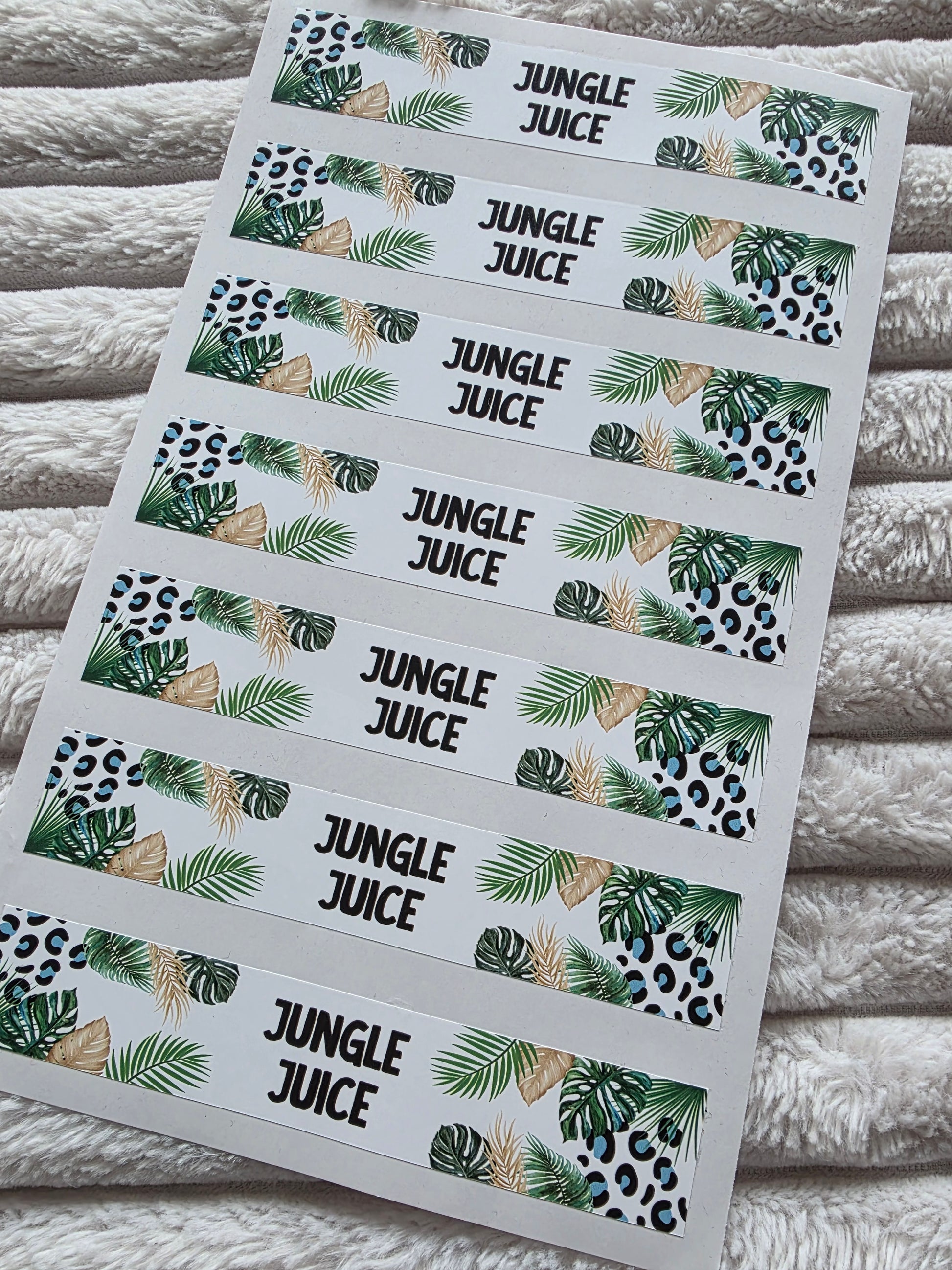 SALE - Jungle Juice Water Label Stickers | Water Bottle Stickers | Jungle Theme - Dinky Designs