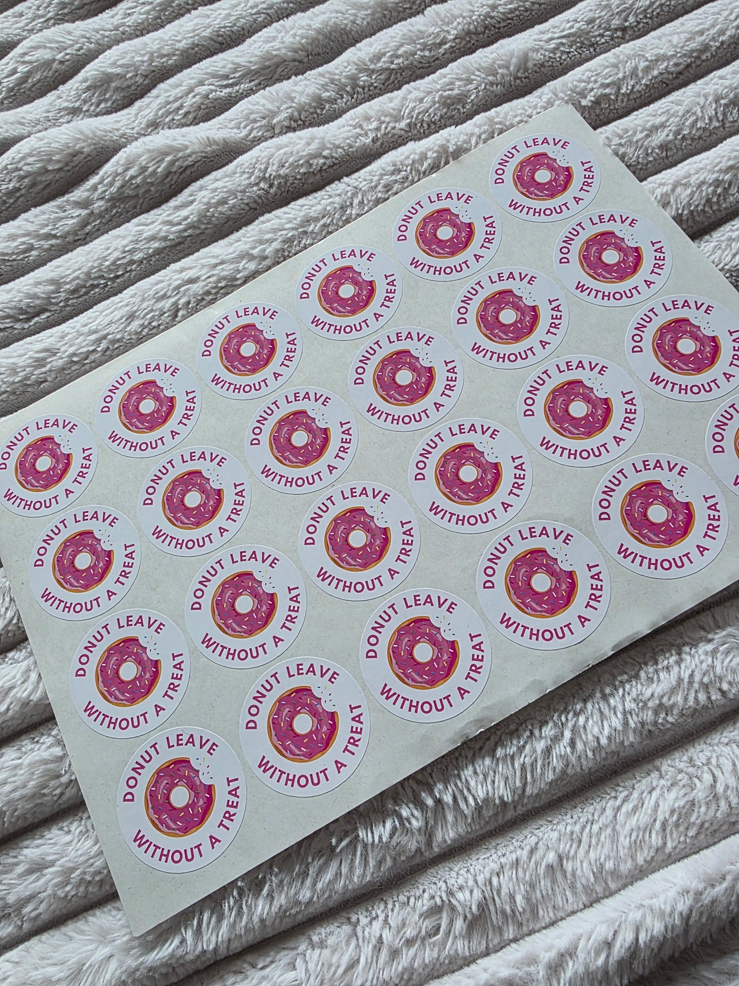 SALE - 45mm Donut Leave Without A Treat Stickers | Donut Stickers | Party Stickers - Dinky Designs