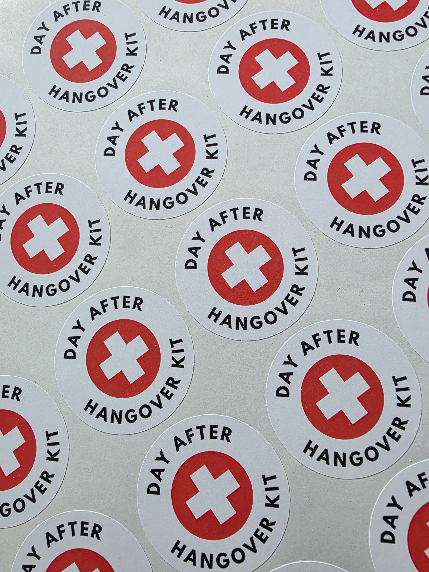 SALE - 35mm Day After Hangover Kit Stickers | Hen Party Stickers | Party Stickers - Dinky Designs