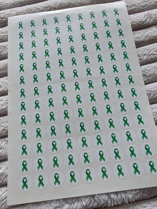 SALE - Mental Health Ribbon Stickers | 19MM | Sticker Sheets - Dinky Designs