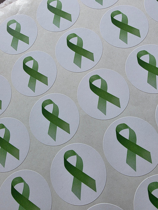SALE - Mental Health Ribbon Stickers | 35MM | Sticker Sheets - Dinky Designs