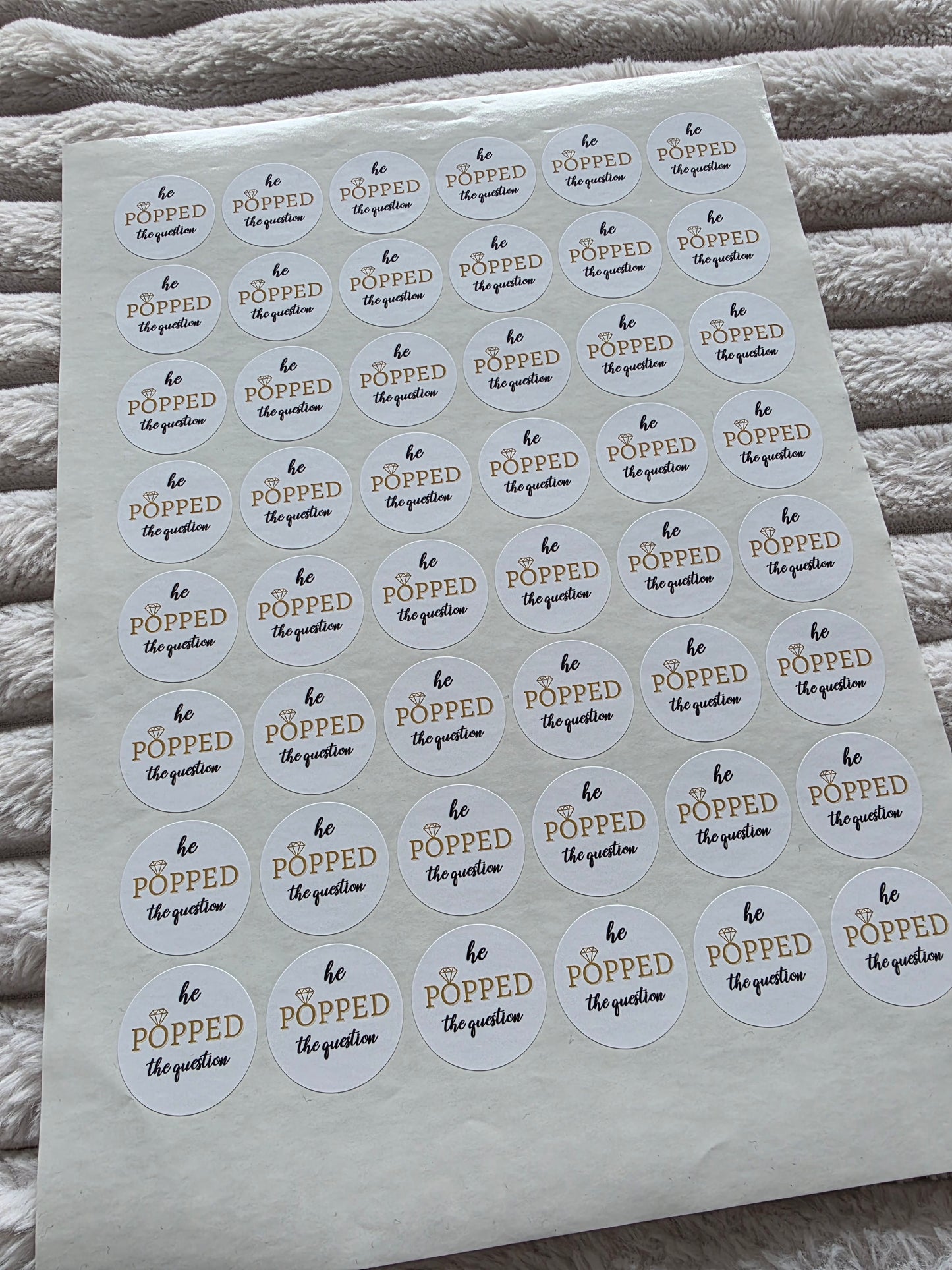 SALE - Engagement Stickers | 30MM | He Popped The Question Sticker Sheets - Dinky Designs