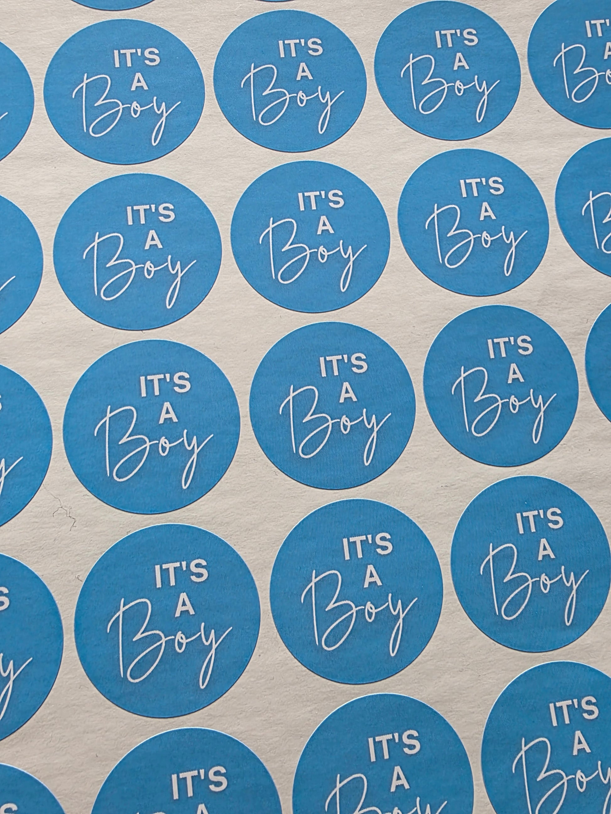 SALE - It's A Boy Stickers | 35MM | Baby Shower Party Stickers | Baby Boy Stickers - Dinky Designs