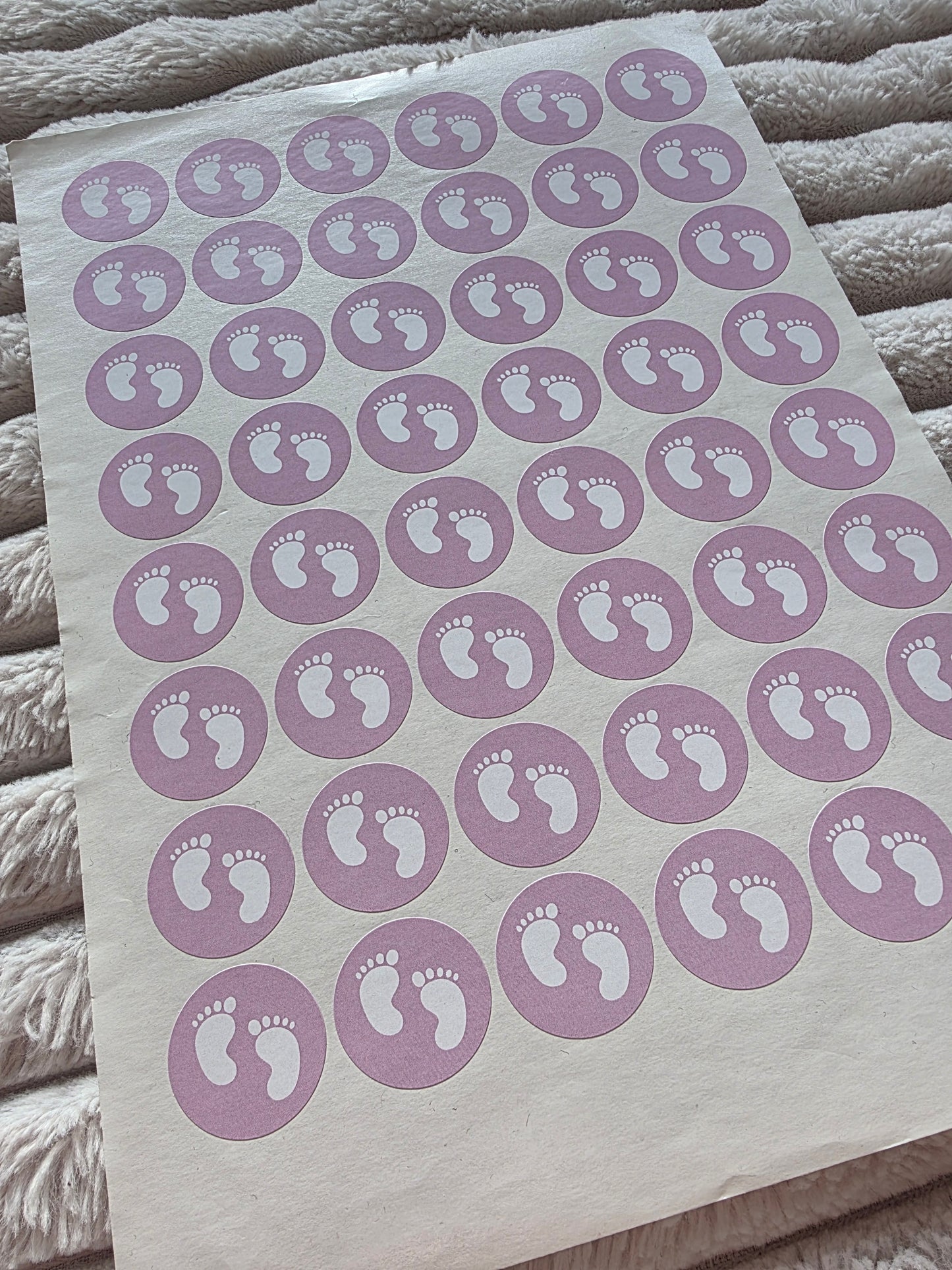 SALE - Pink Baby Footprint Stickers | 30MM | Baby Shower Party Stickers | Baby Shower Stickers - Dinky Designs