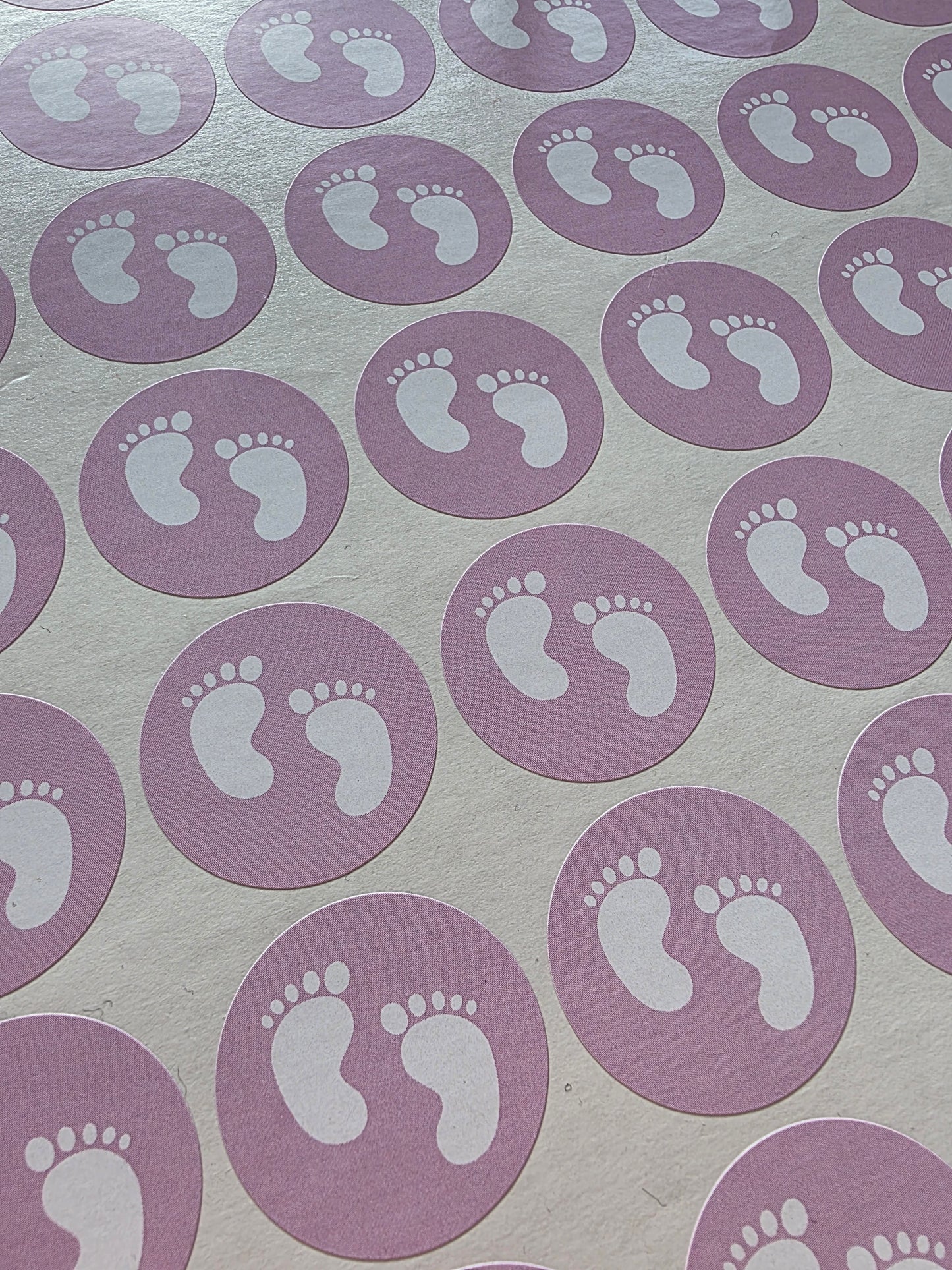 SALE - Pink Baby Footprint Stickers | 30MM | Baby Shower Party Stickers | Baby Shower Stickers - Dinky Designs