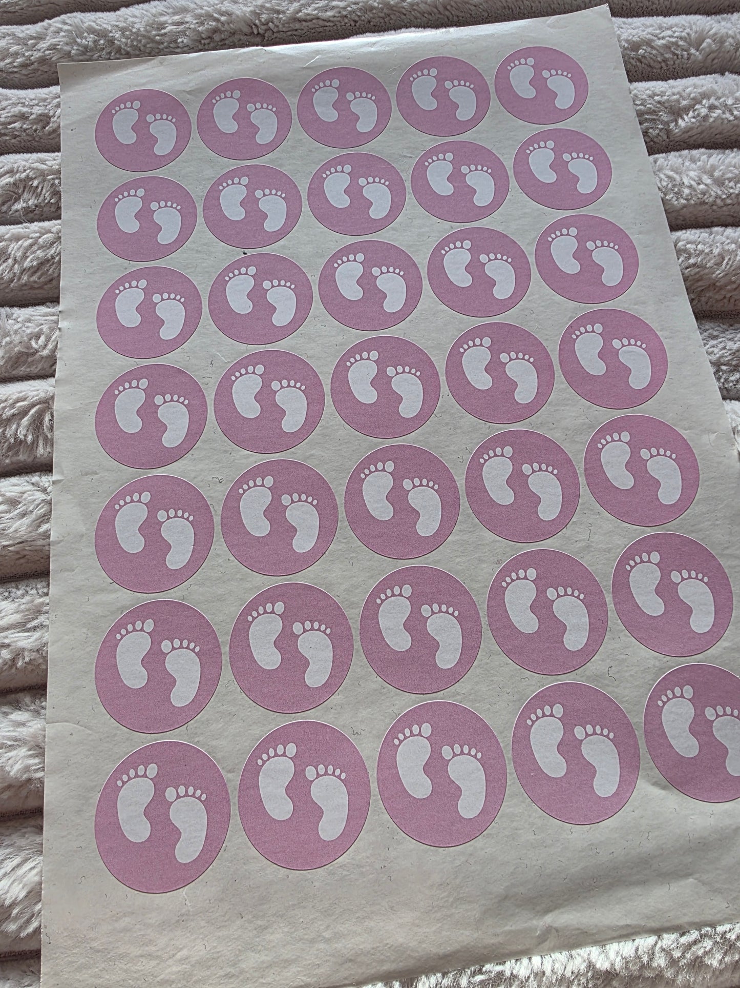 SALE - Pink Baby Footprint Stickers | 35MM | Baby Shower Party Stickers | Baby Shower Stickers - Dinky Designs