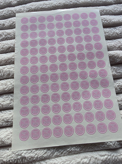 SALE - Pink Ready To Pop Stickers | 19MM OR 25MM | Baby Shower Party Stickers | Popcorn Stickers | Baby Shower Stickers - Dinky Designs
