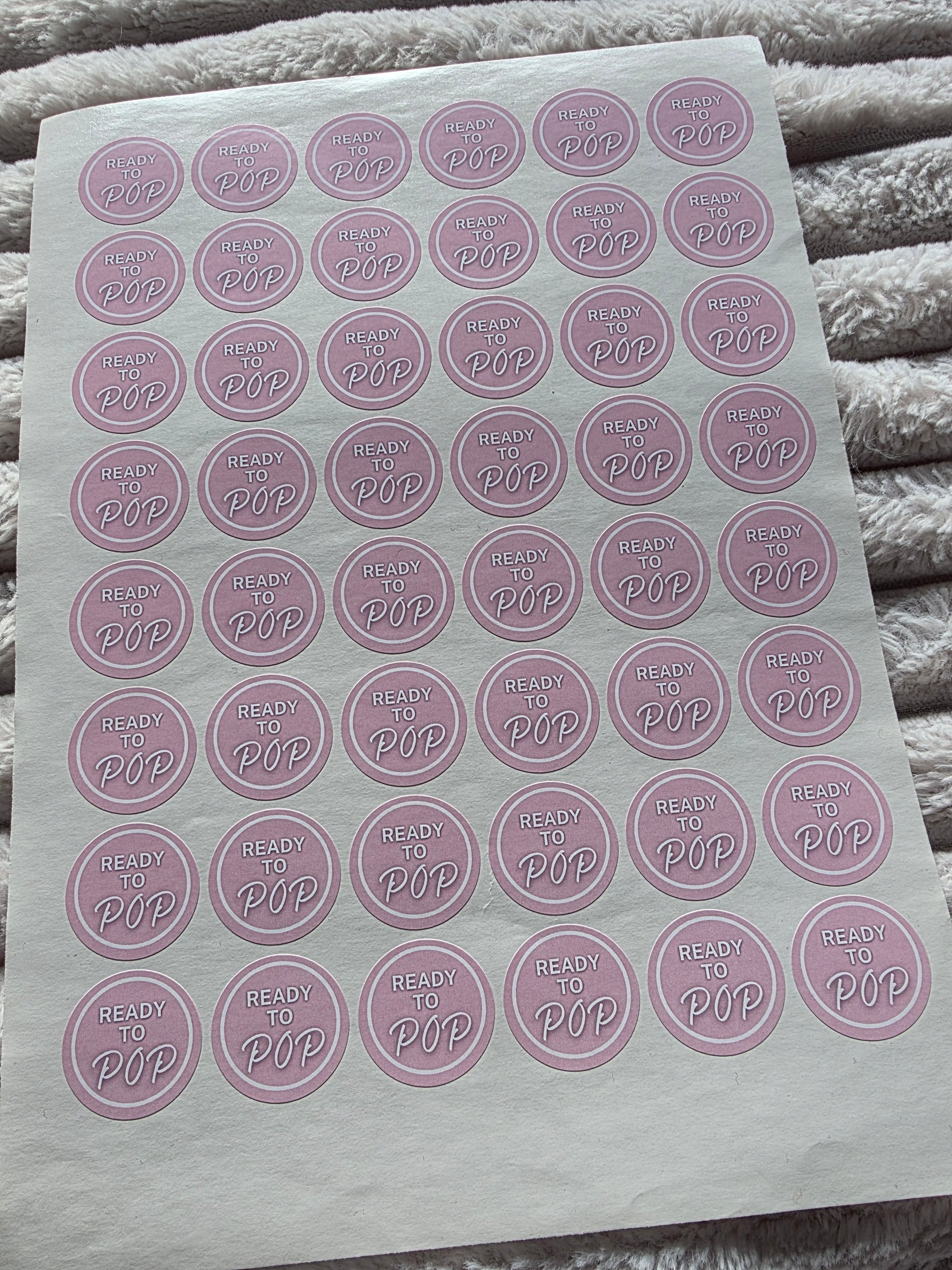SALE - Pink Ready To Pop Stickers | 30MM OR 25MM | Baby Shower Party Stickers | Popcorn Stickers | Baby Shower Stickers - Dinky Designs