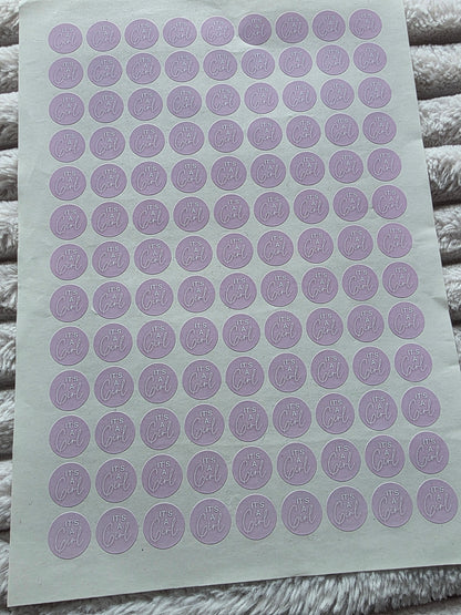 SALE - It's A Girl Stickers | 19MM | Baby Shower Party Stickers | Baby Girl Stickers - Dinky Designs