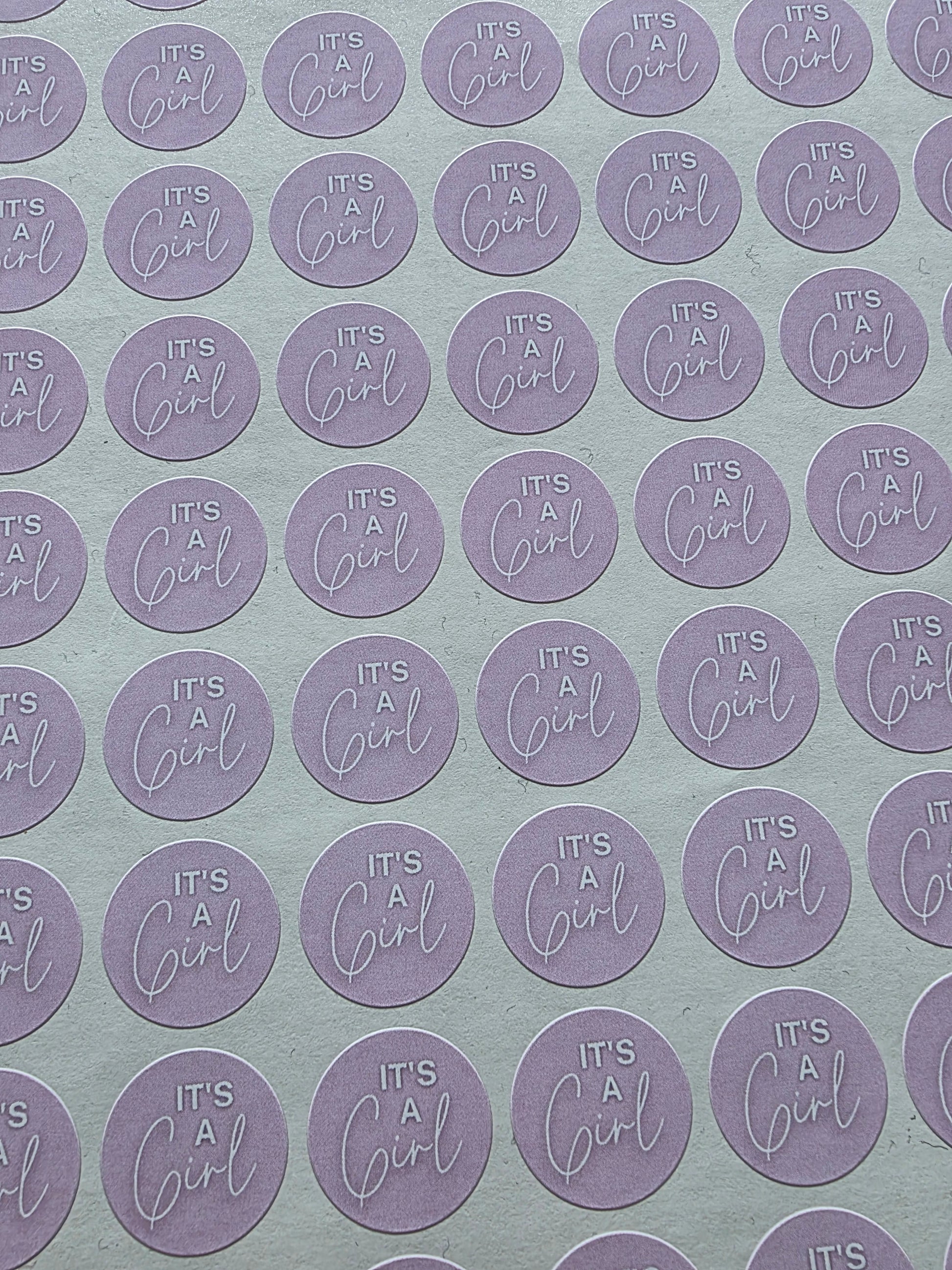 SALE - It's A Girl Stickers | 19MM | Baby Shower Party Stickers | Baby Girl Stickers - Dinky Designs