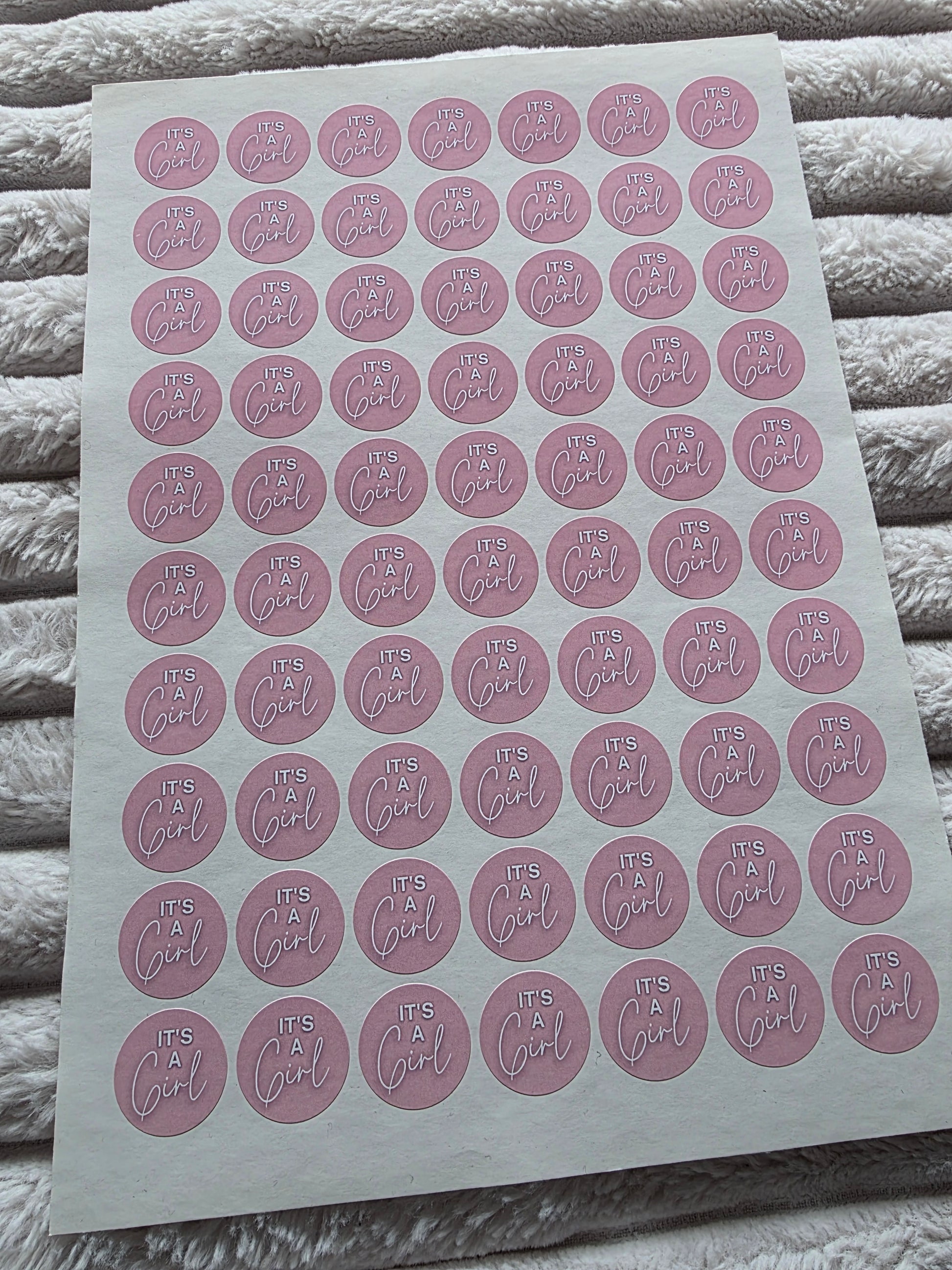 SALE - It's A Girl Stickers | 25MM | Baby Shower Party Stickers | Baby Girl Stickers - Dinky Designs