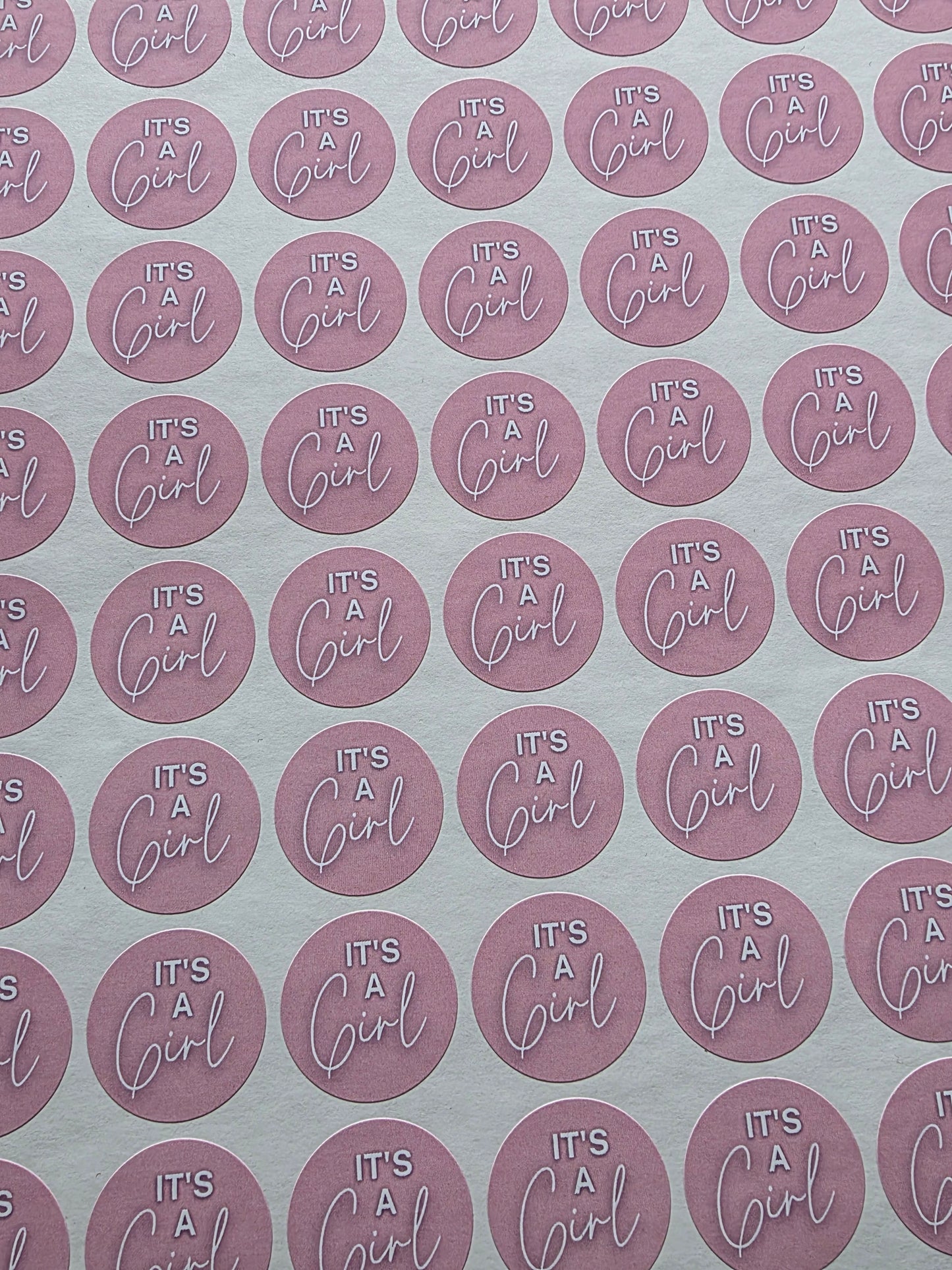 SALE - It's A Girl Stickers | 25MM | Baby Shower Party Stickers | Baby Girl Stickers - Dinky Designs
