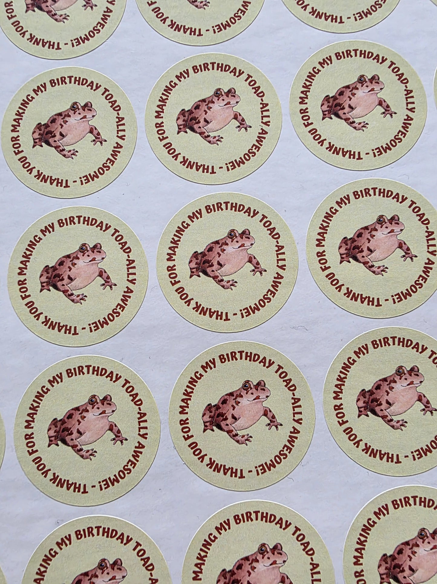 SALE - Toad Reptile Stickers | 30MM | Toad-ally Awesome | Reptile Party Theme - Dinky Designs