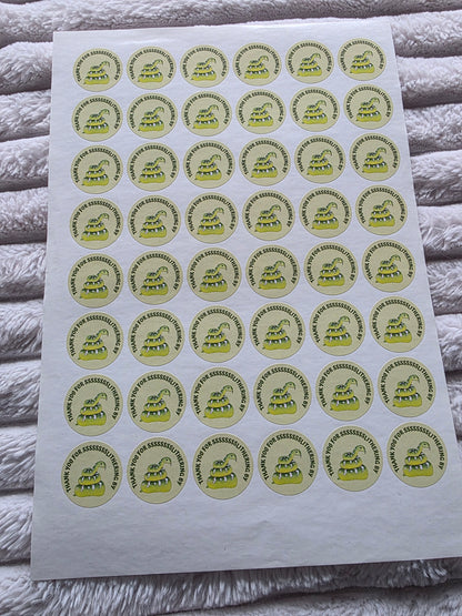 SALE - Snake Reptile Stickers | 30MM | Slithering By | Reptile Party Theme - Dinky Designs